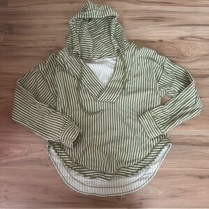 Pilcro Green and White Striped Top